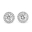 0.76ct White Round Cut Diamond Stud Earring