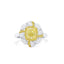 Anello con diamante giallo fantasia taglio cuscino da 2,56 ct