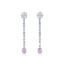 2.58ct Light Pink And White Diamond Dangle Earring