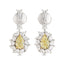 3.30ct Light Yellow And White Diamond Earring