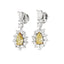 3.30ct Light Yellow And White Diamond Earring