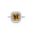 4.50 Radiant Cut Fancy-Colored Dark Greenish Yellow Diamond Ring