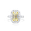 4.62ct Emerald Cut Light Yellow Diamond Ring