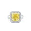 6.47 Radiant Cut Fancy-Colored Yellow Diamond Ring